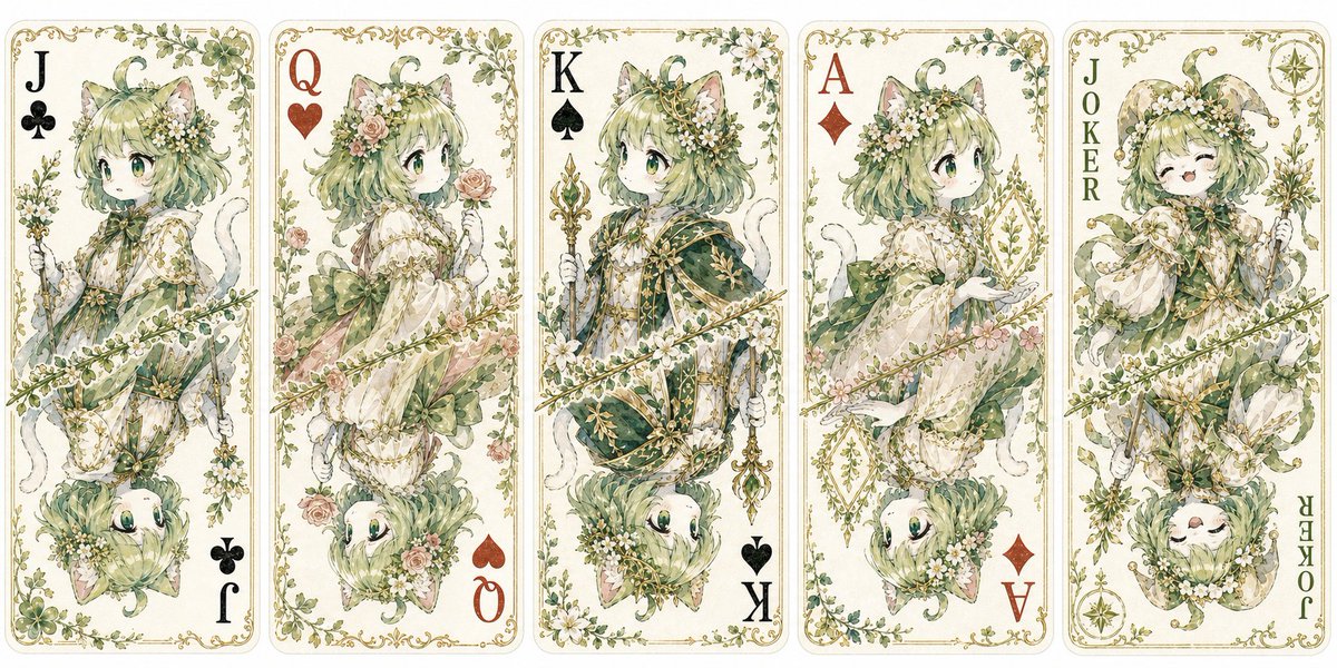 Cat-Folk Poker Card Set — AI Prompt for Sora 2