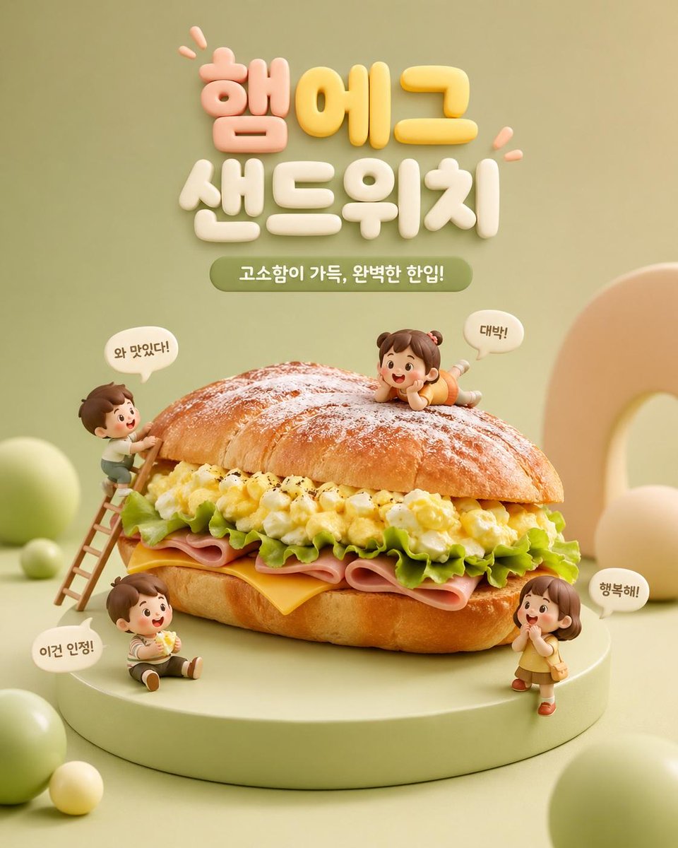 3D Cute Food Ad Scene — Chibi Pixar Characters Prompt
