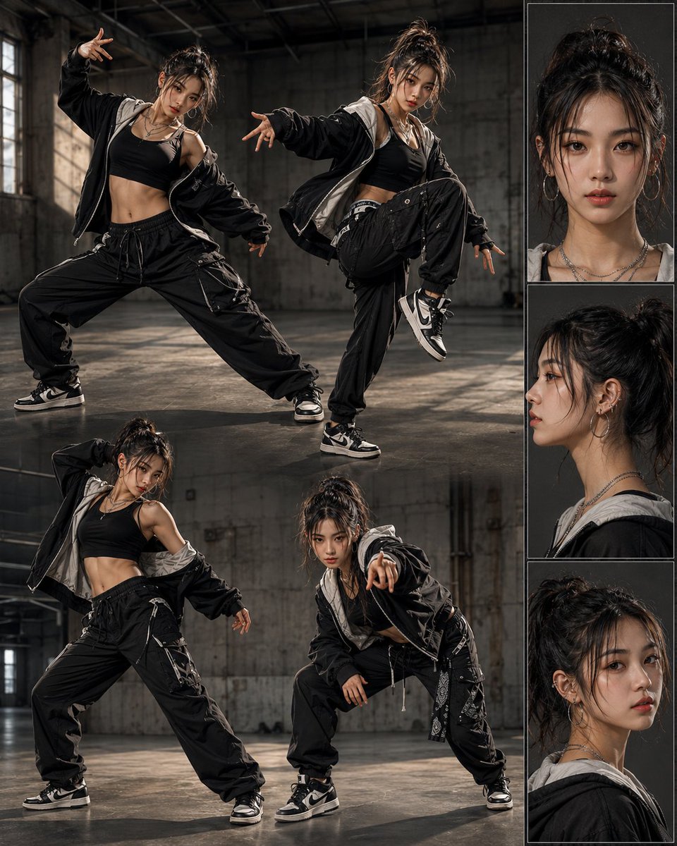 Street Dance Character Design Sheet — Dynamic Asian Dancer