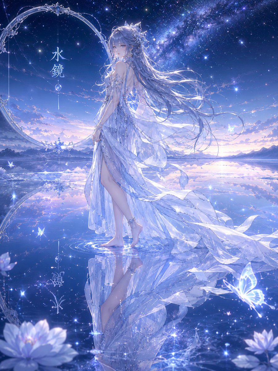 Fantasy Anime Water Mirror Girl — Sora 2 Prompt