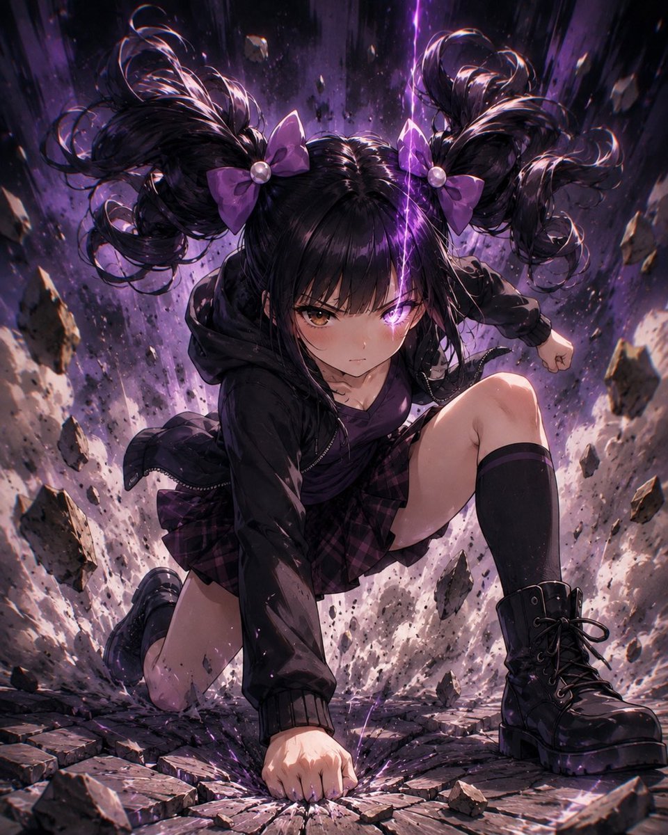 Gothic Anime Superhero Landing — Cinematic Sora 2 Prompt