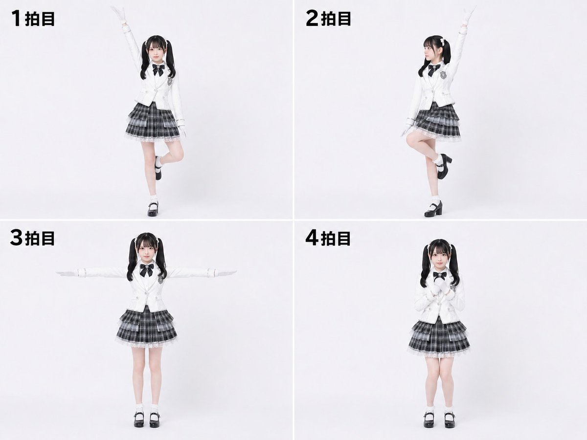 Labanotation to 4-Beat Dance Pose Grid — Sora 2 Prompt