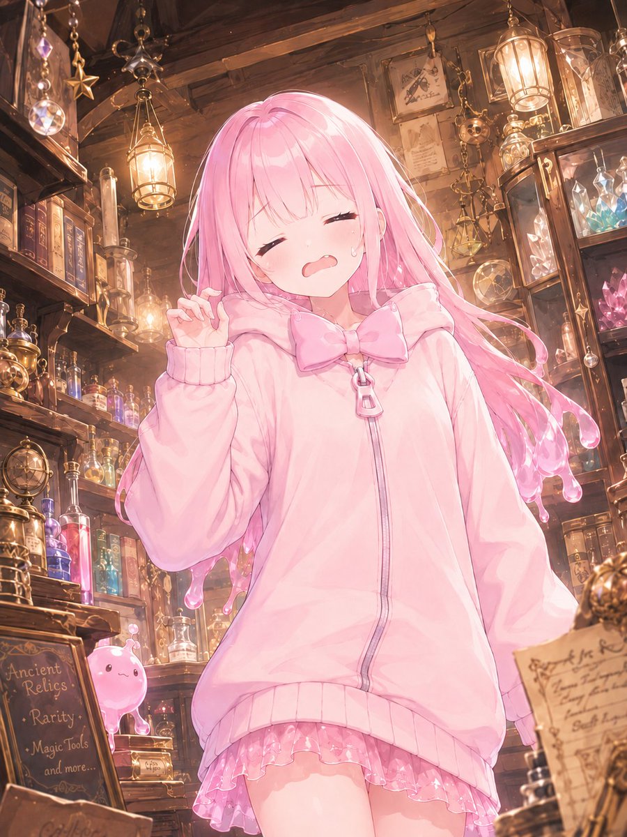 Anime Magic Girl in Antique Shop — Sora 2 Prompt