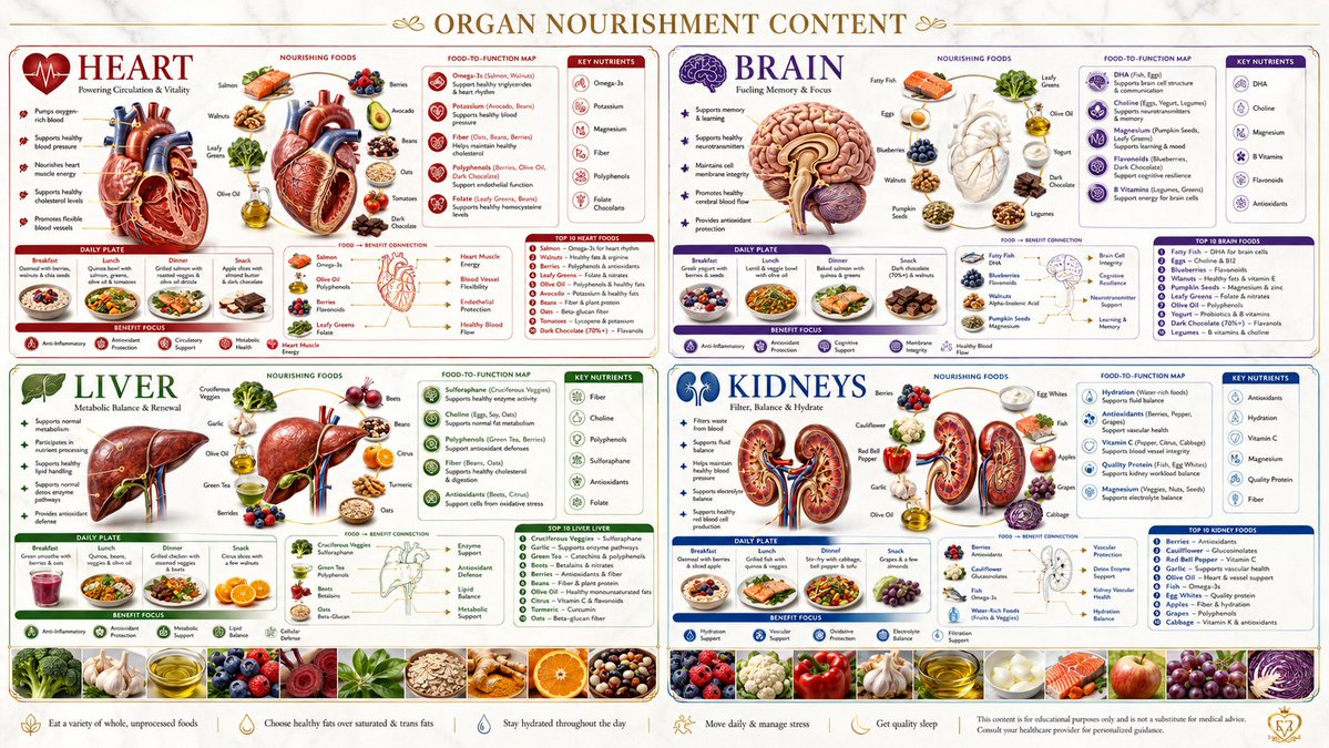 Organ Health Infographic — Food & Anatomy Prompt