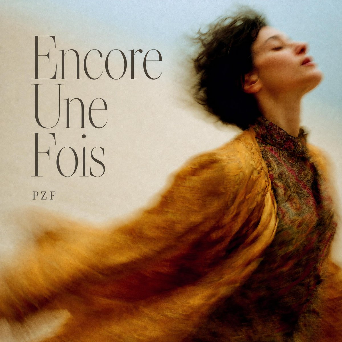 French Indie Album Cover — Moody Portrait & Serif Typography