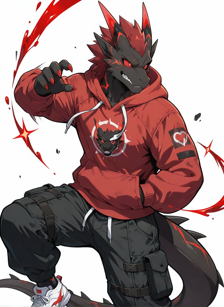 Dragon-Wolf Hybrid Warrior Anime Poster — Dynamic Action Scene