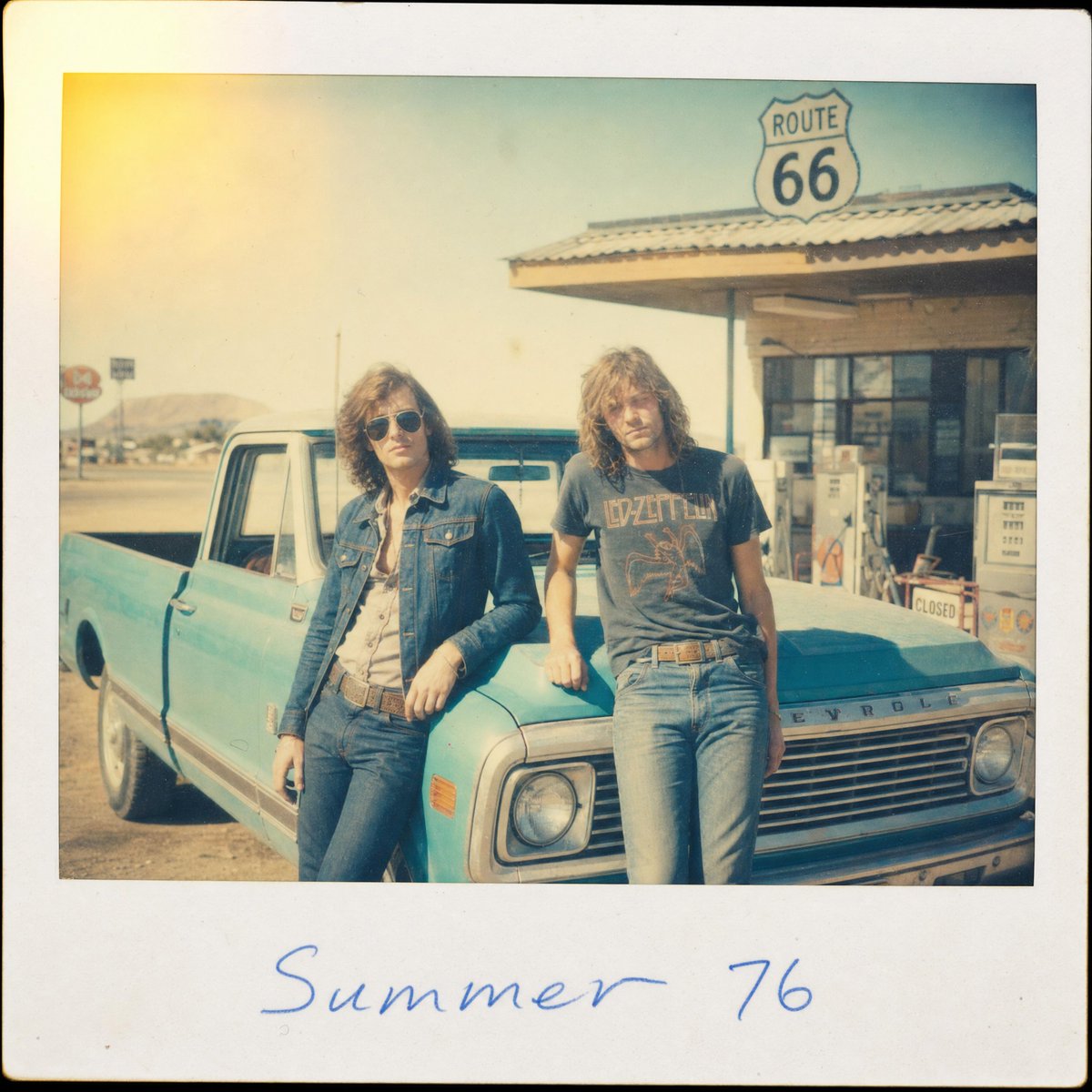 1970s Route 66 Polaroid Photo — Retro Road Trip Prompt