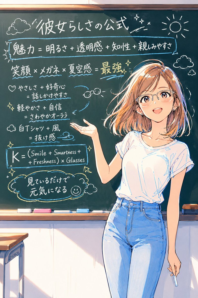 Anime Chalkboard Character Formula — Sora 2 Prompt