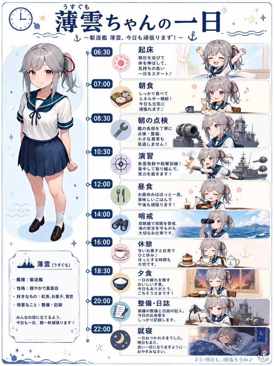 Anime Destroyer Waifu Daily Schedule Poster — Sora 2 Prompt