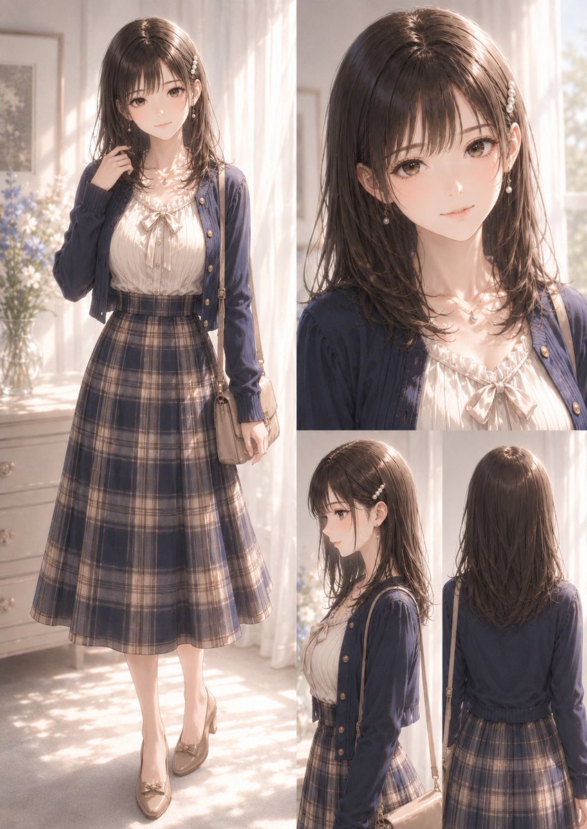 Soft Anime Fashion Reference Collage — Gentle College Style