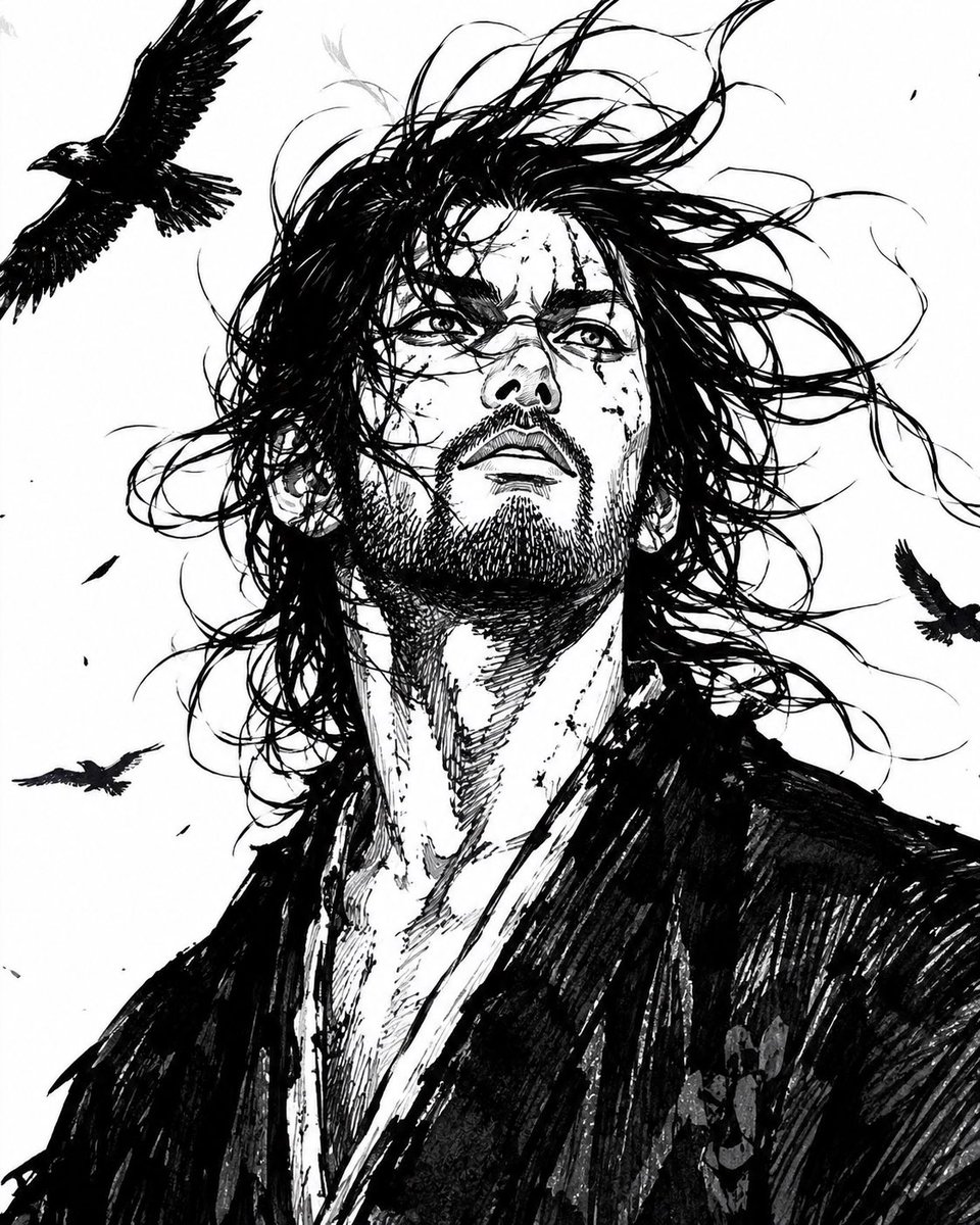 Samurai Ink Portrait — Dramatic Manga-Style Prompt