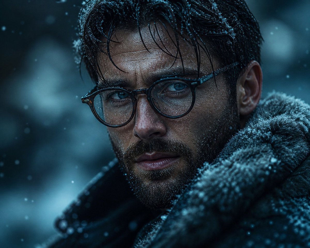 Anonymous Winter Noir Portrait — Cinematic Film Prompt