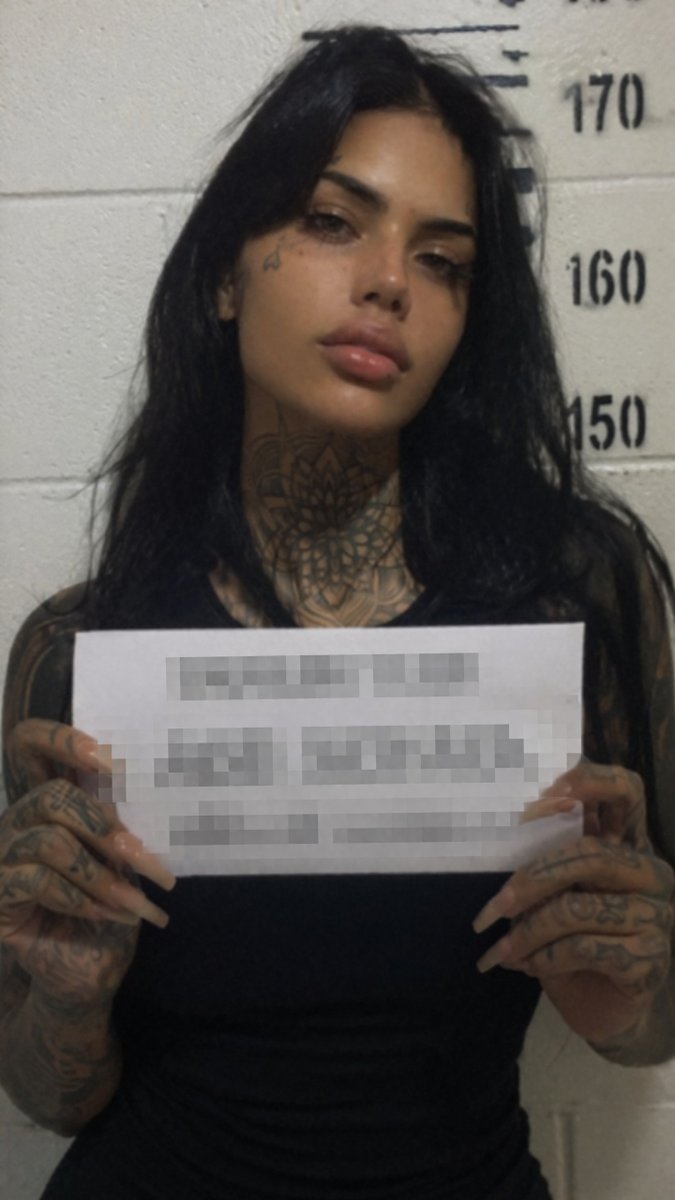 Gritty Tattooed Woman Mugshot — Realistic Sora 2 Prompt