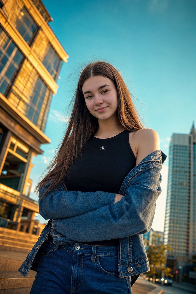 Golden Hour Street Portrait — Sora 2 Photorealistic Prompt