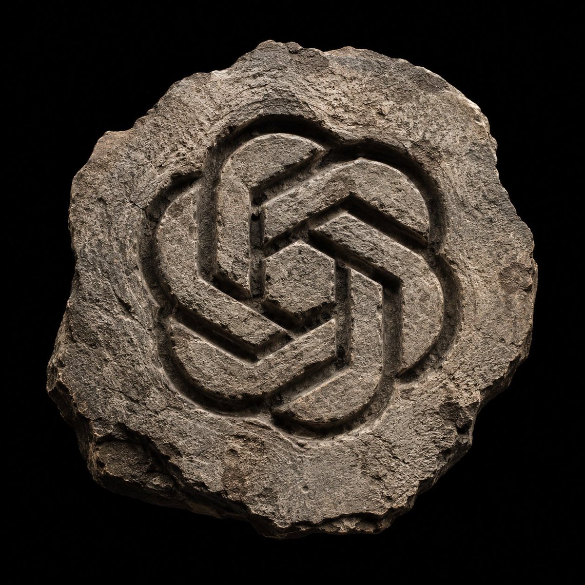 Ancient Hand-Carved Stone Artifact Logo — Sora 2 Prompt
