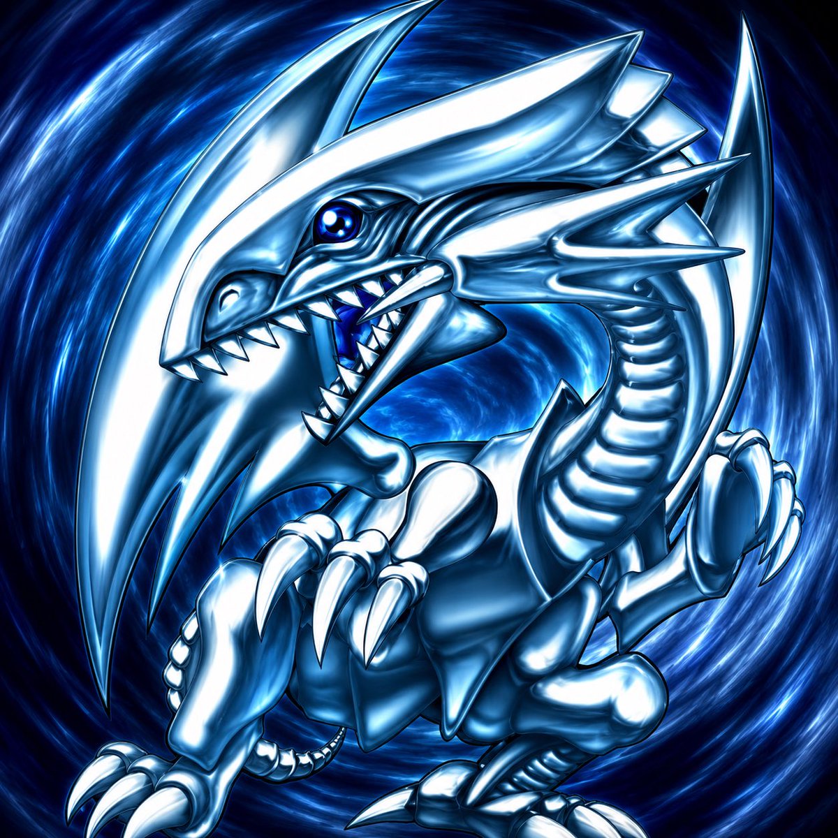 Blue-Eyes White Dragon in Anime TCG Art Style — Sora 2 Prompt