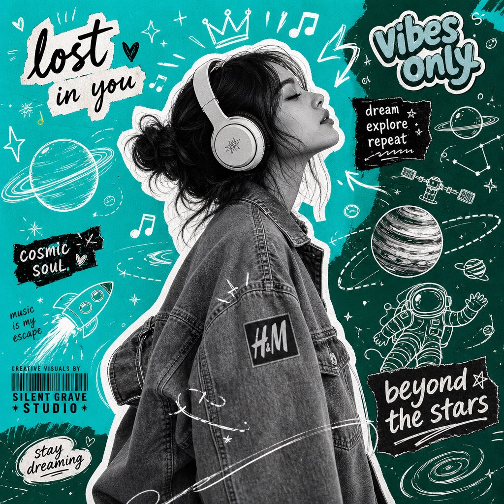 Y2K Collage Poster Prompt — Cosmic Streetwear Aesthetic