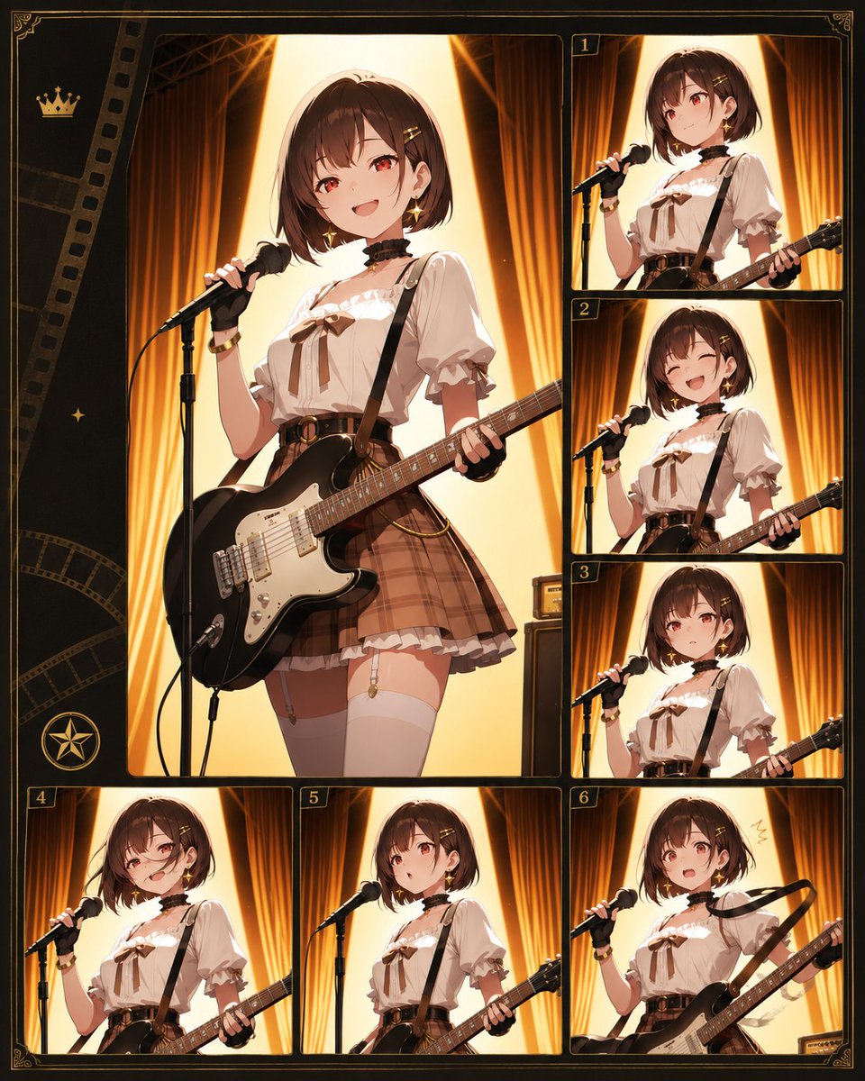 Anime Idol Guitarist Character Sheet — Sora 2 Prompt