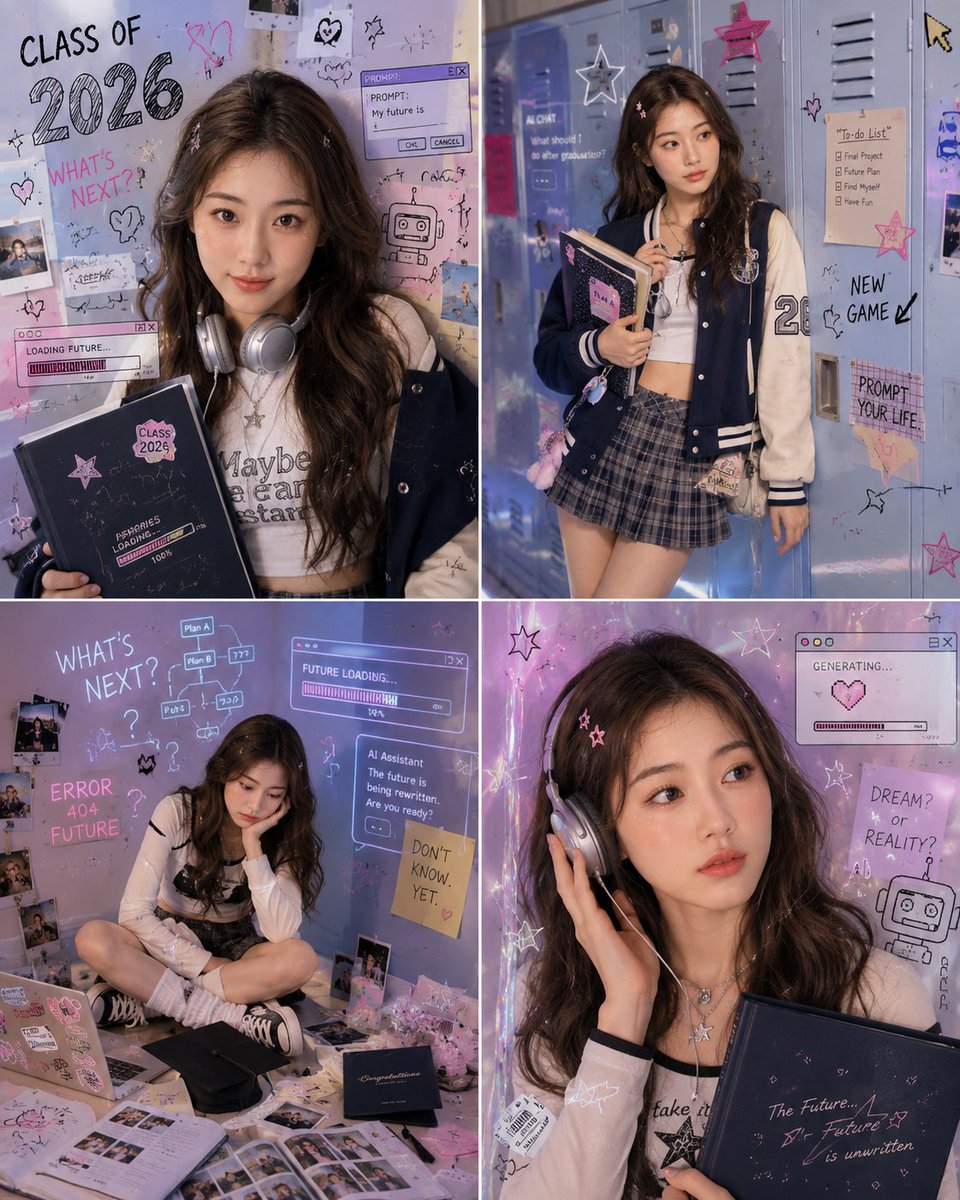 Y2K K-Pop Graduation Portrait — AI Prompt
