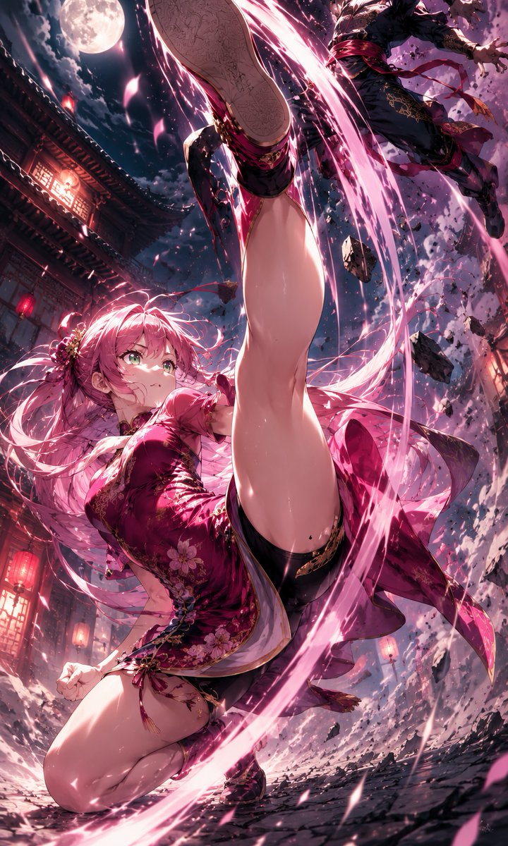 Anime Martial Artist Neon Kick — Sora 2 Dynamic Action Prompt