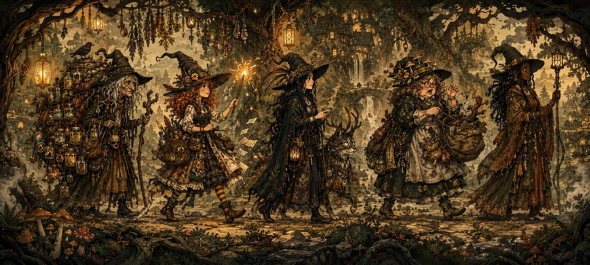 Witchcore Forest Parade — Sora 2 Panoramic Prompt