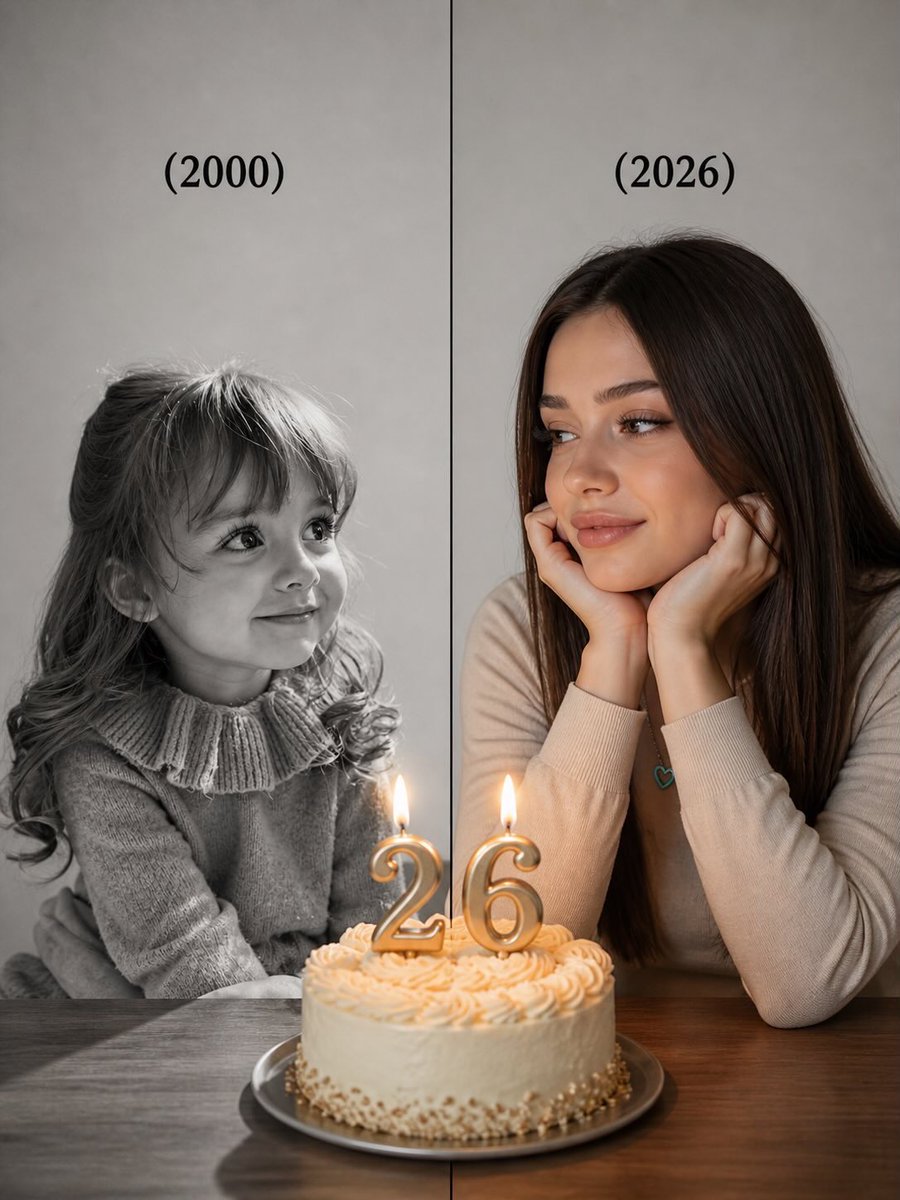 Split-Time Birthday Portrait — Child & Adult Reunion