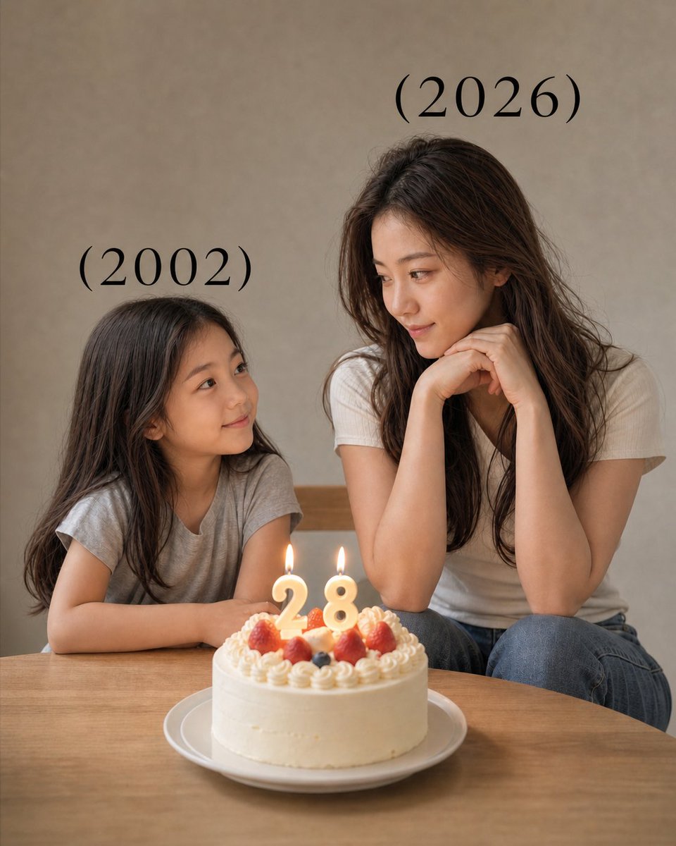 My Childhood & Current Self Birthday Portrait — Sora 2 Prompt