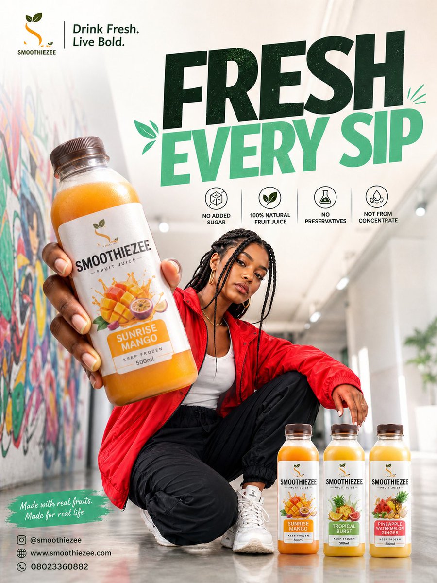 Urban Juice Ad Prompt — Bold Lifestyle Poster Generator