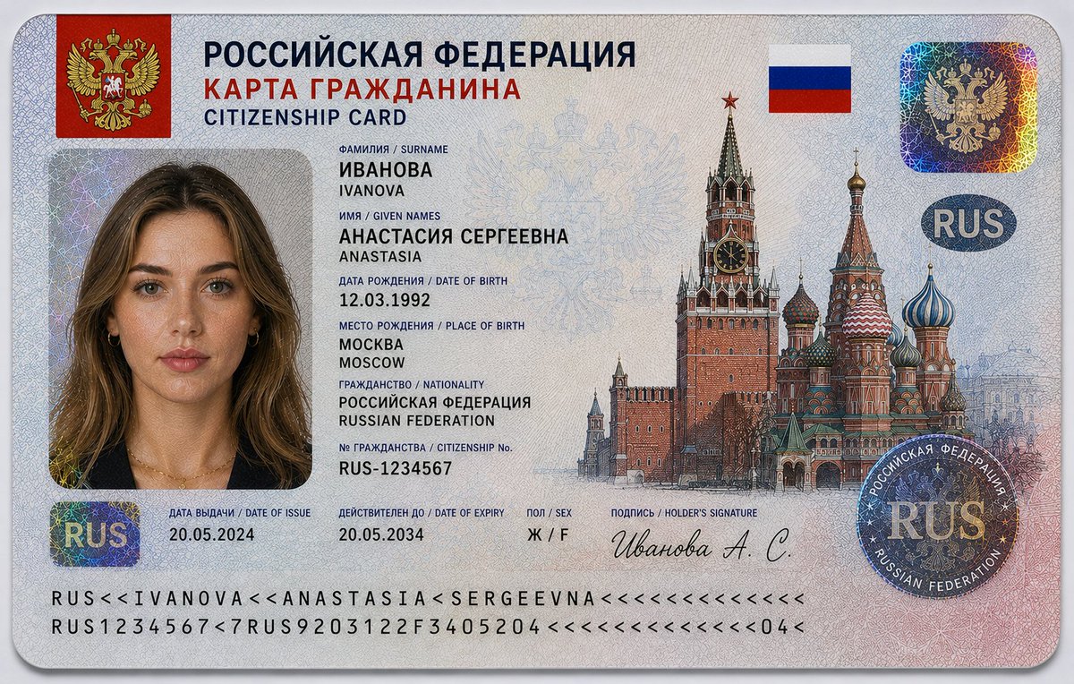 Hyper-Realistic Citizen ID Card — Sora 2 Macro Prompt