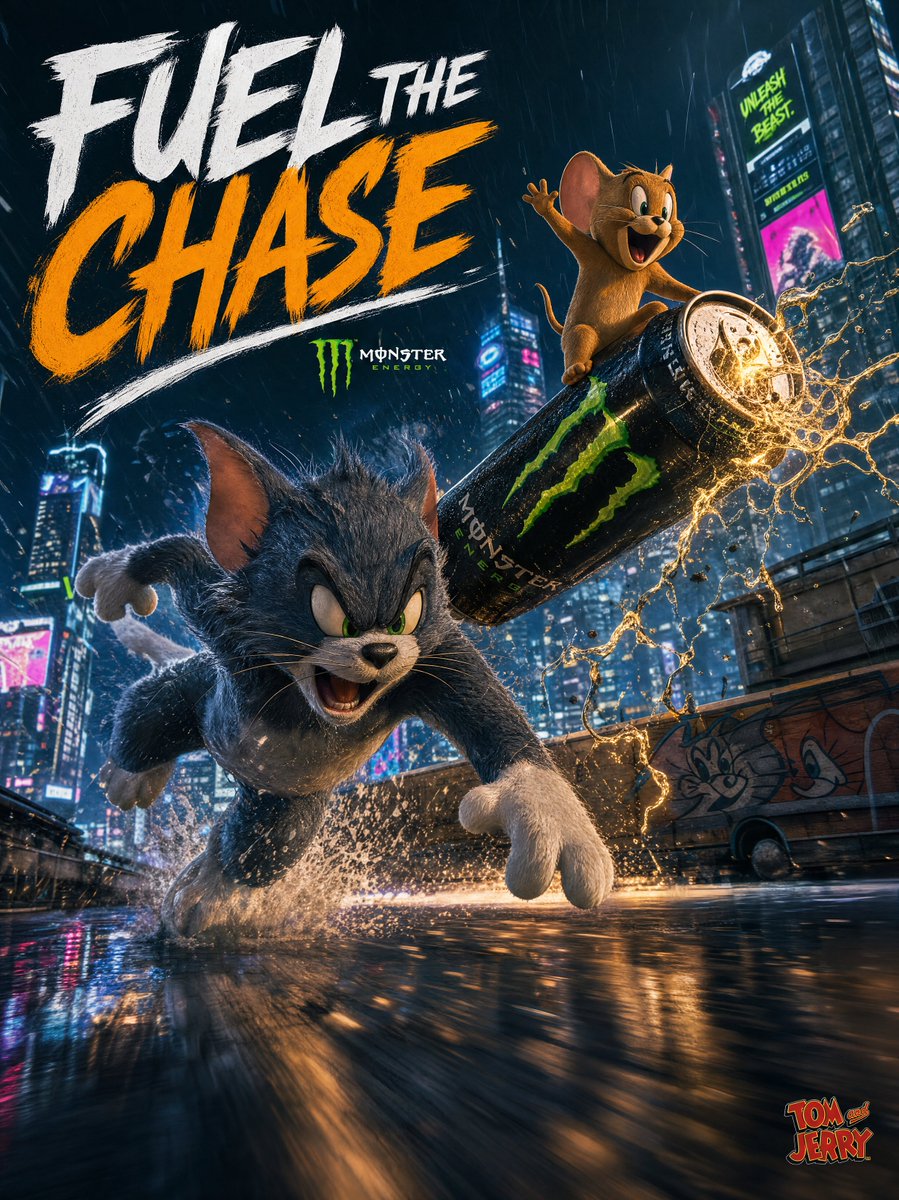 Tom & Jerry Energy Drink Ad — Sora 2 Prompt