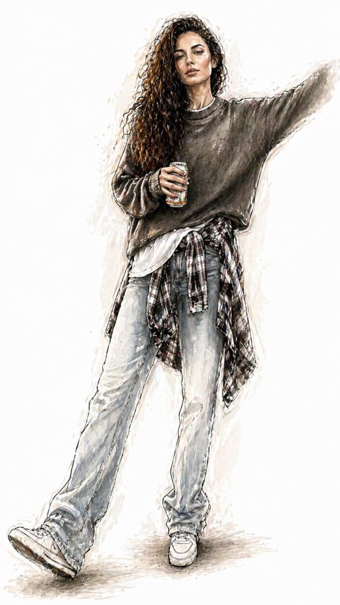 Watercolor Fashion Sketch — Photo to Runway Illustration Prompt