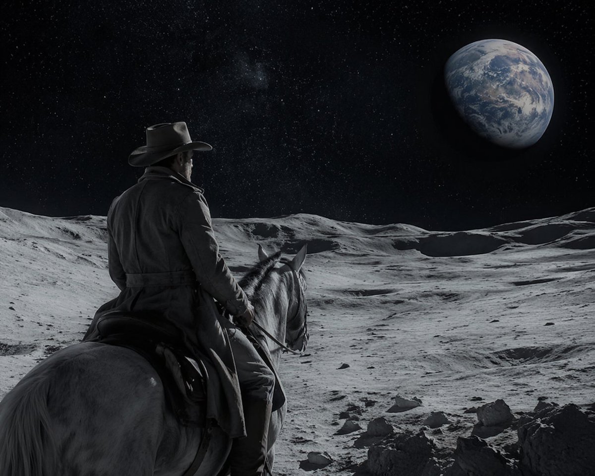 Lunar Cowboy on Horseback — Sci-Fi Sora Prompt