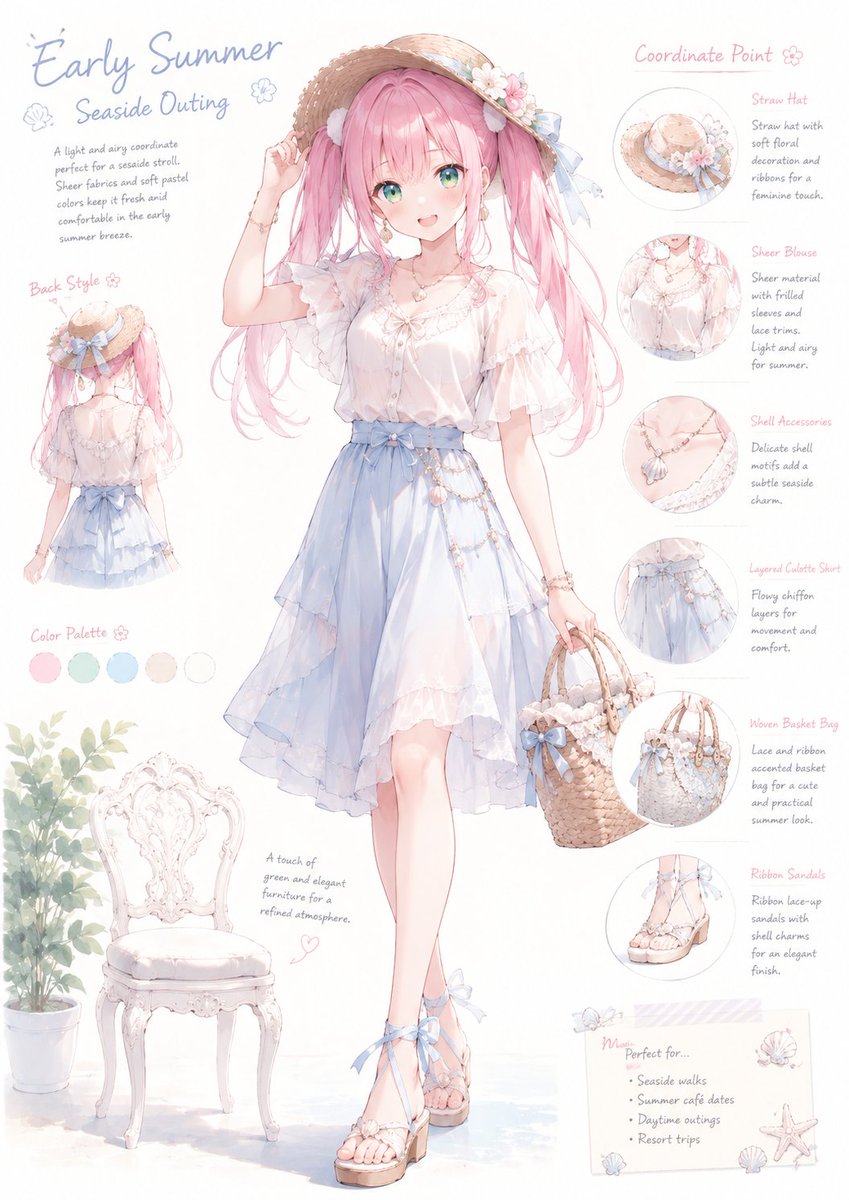 Soft Beach Fashion Board — Sora 2 Prompt
