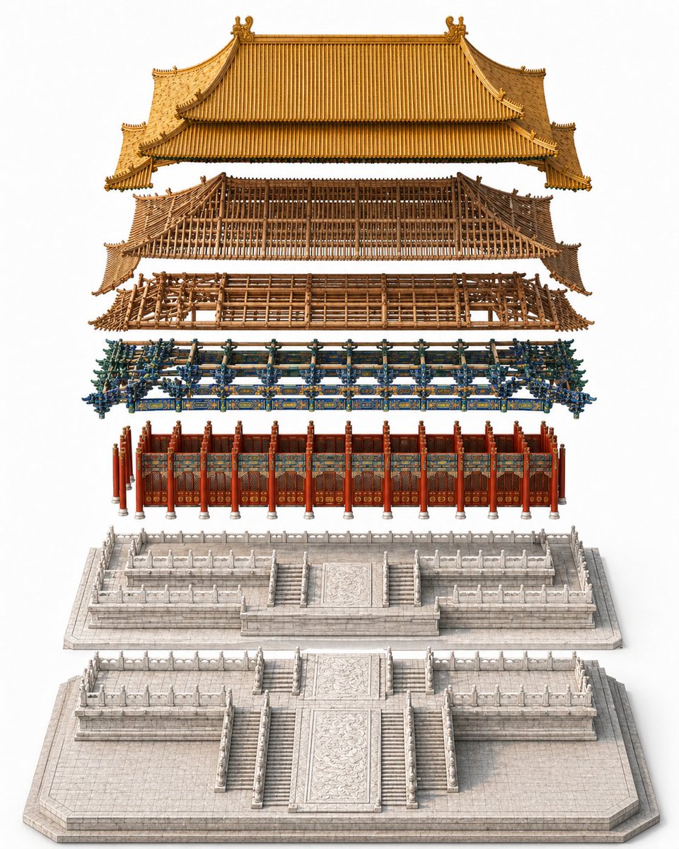 Exploded Imperial Chinese Palace Hall — Sora 2 Prompt