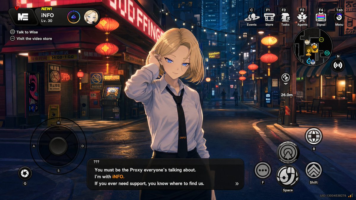 Cyberpunk RPG Dialogue UI — Gacha Game Screenshot Prompt