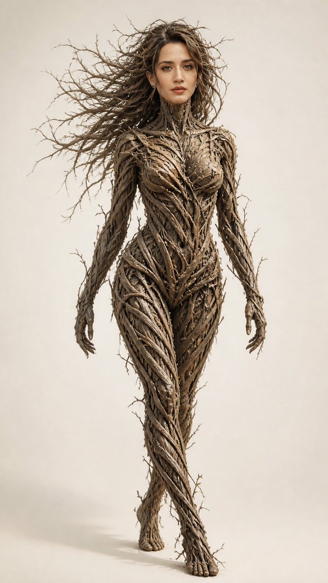 Wood Branch Sculpture Portrait — Sora 2 Prompt