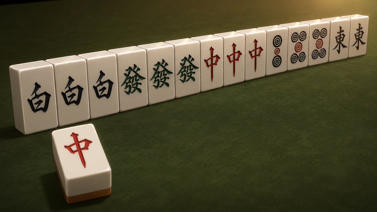 Cinematic Daisangen Mahjong 3D Scene — Sora 2 Prompt