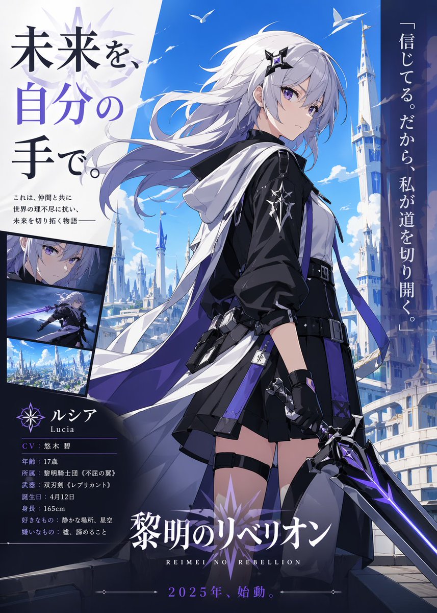 Anime Heroine Key Visual Poster — Sora 2 Prompt