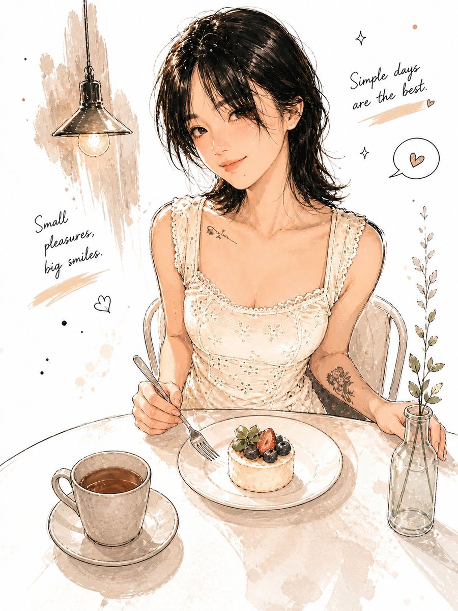 Minimalist Watercolor Café Sketch — Cozy Hand-Drawn Prompt