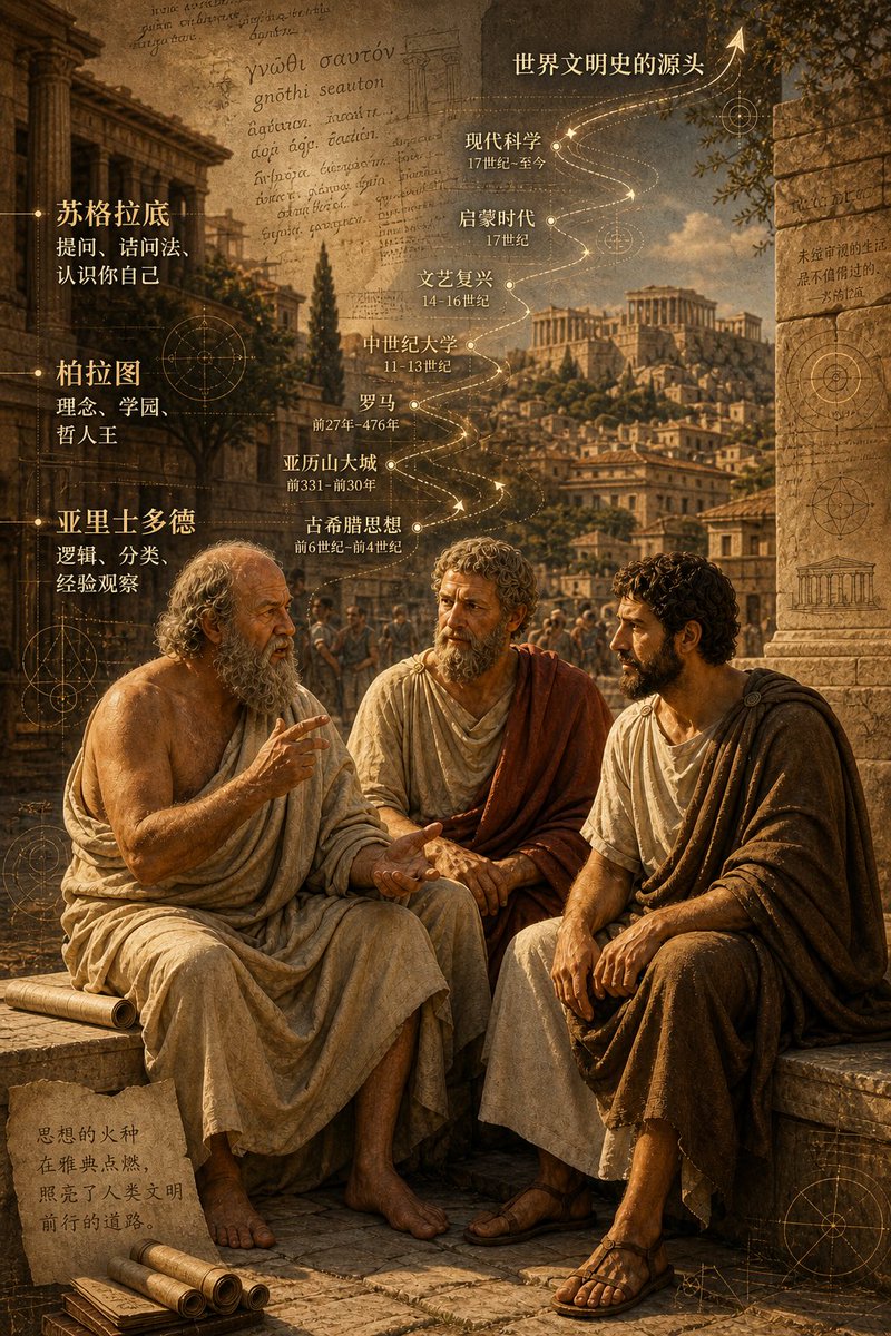 Ancient Greek Philosophers Discussion — Sora 2 Prompt