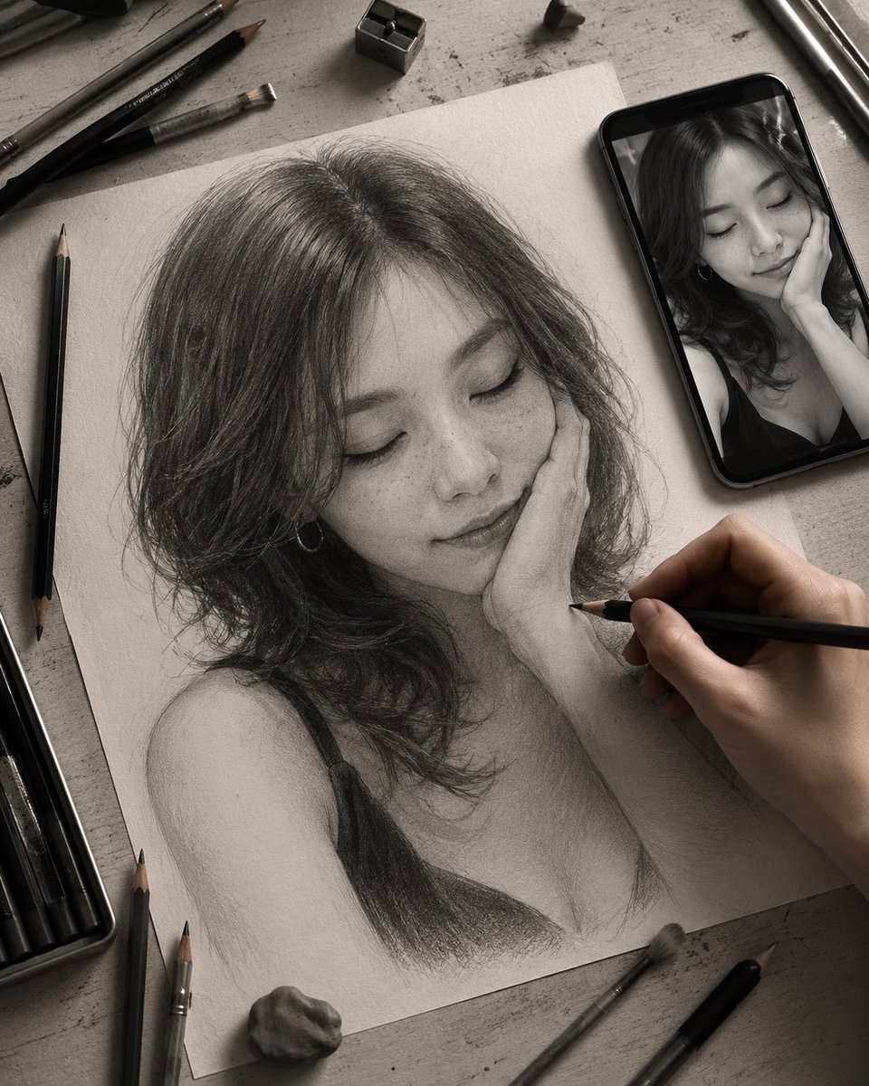 Intimate Late-Night Charcoal Art Desk — Sora 2 Prompt