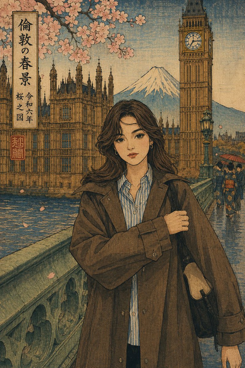 Ukiyo-e Woodblock Portrait — Sora 2 Prompt