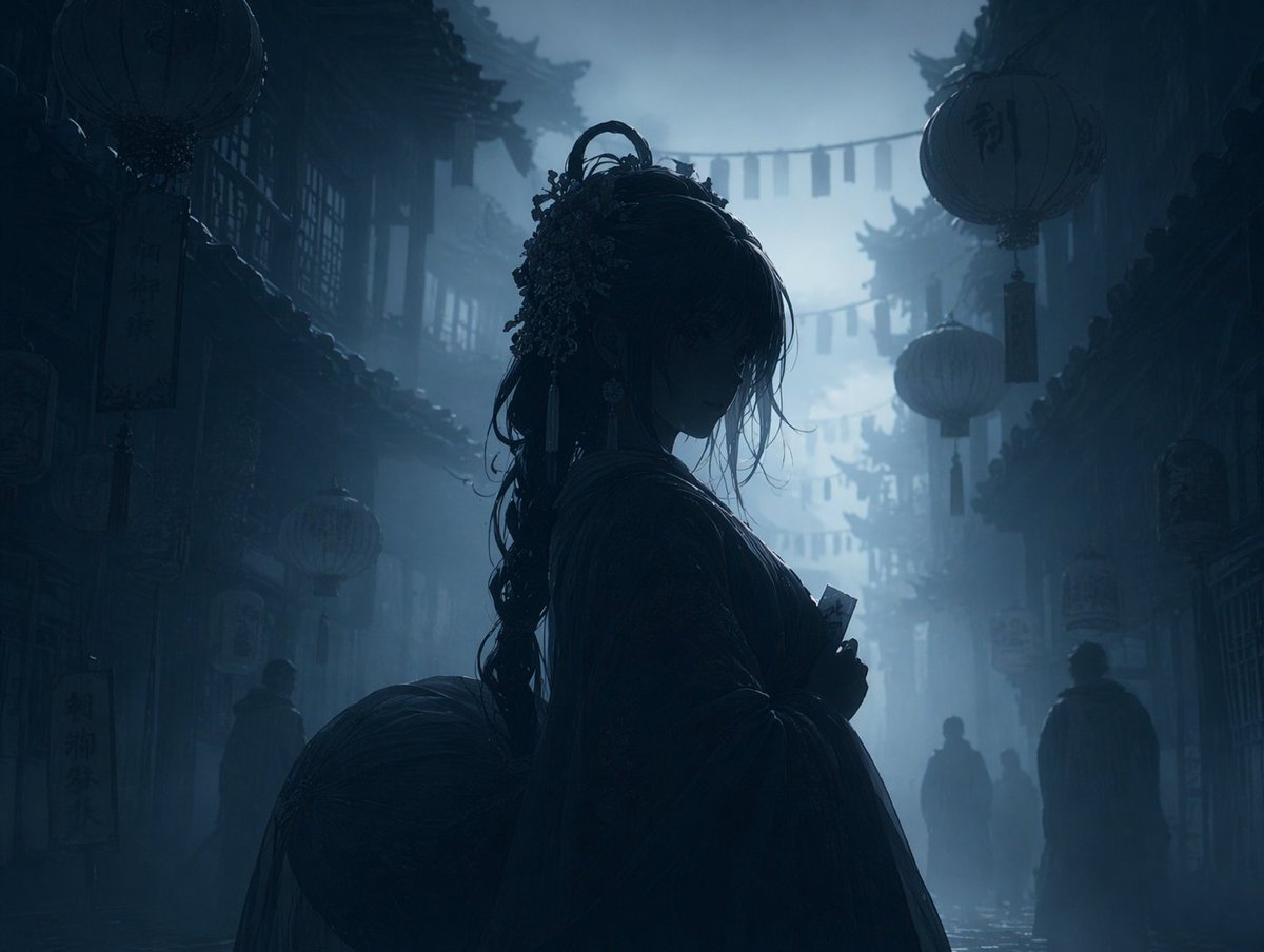 Dark Foggy Silhouette Scene — Sora 2 Prompt