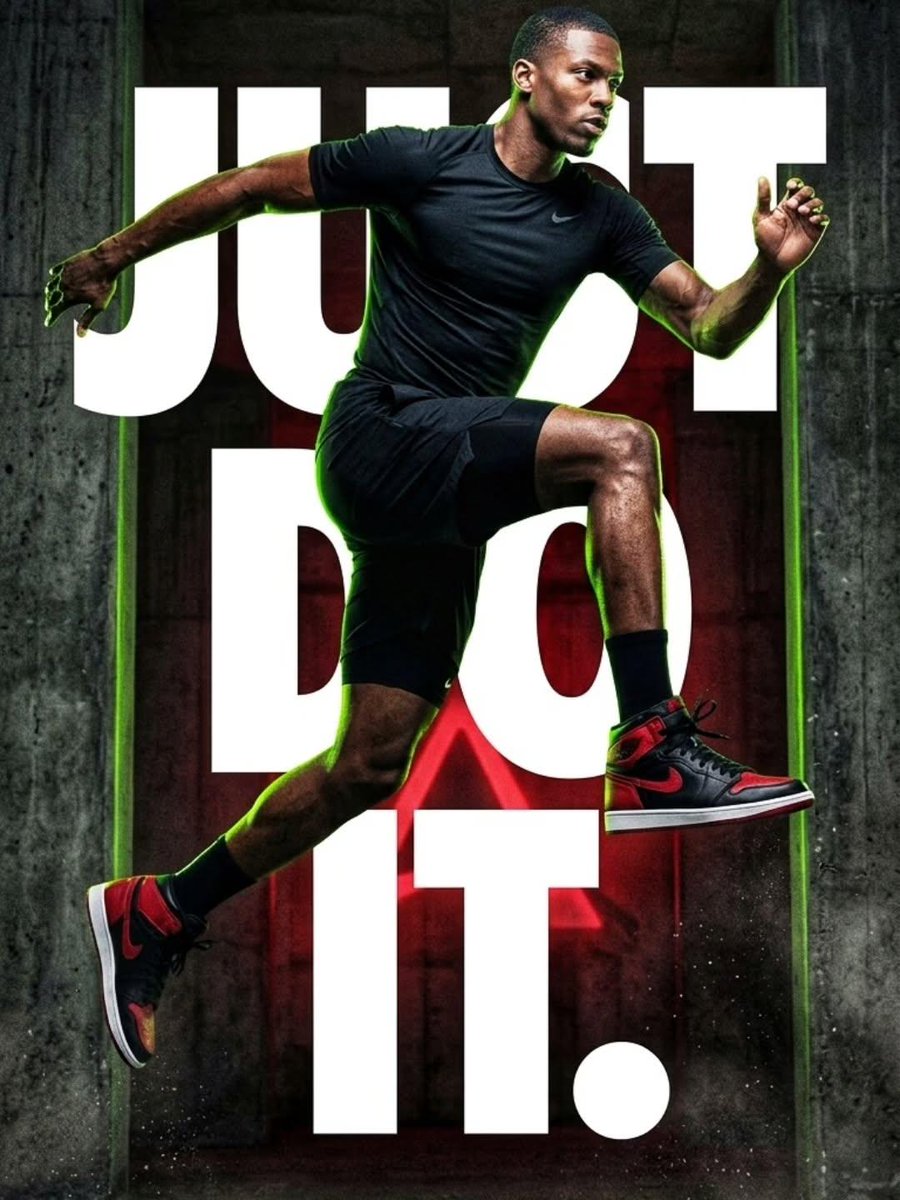 Dynamic Running Poster with 'JUST DO IT.' — Sora 2 Prompt