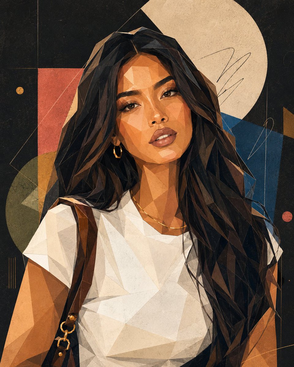 Geometric Polygon Portrait Art — Sora 2 Prompt
