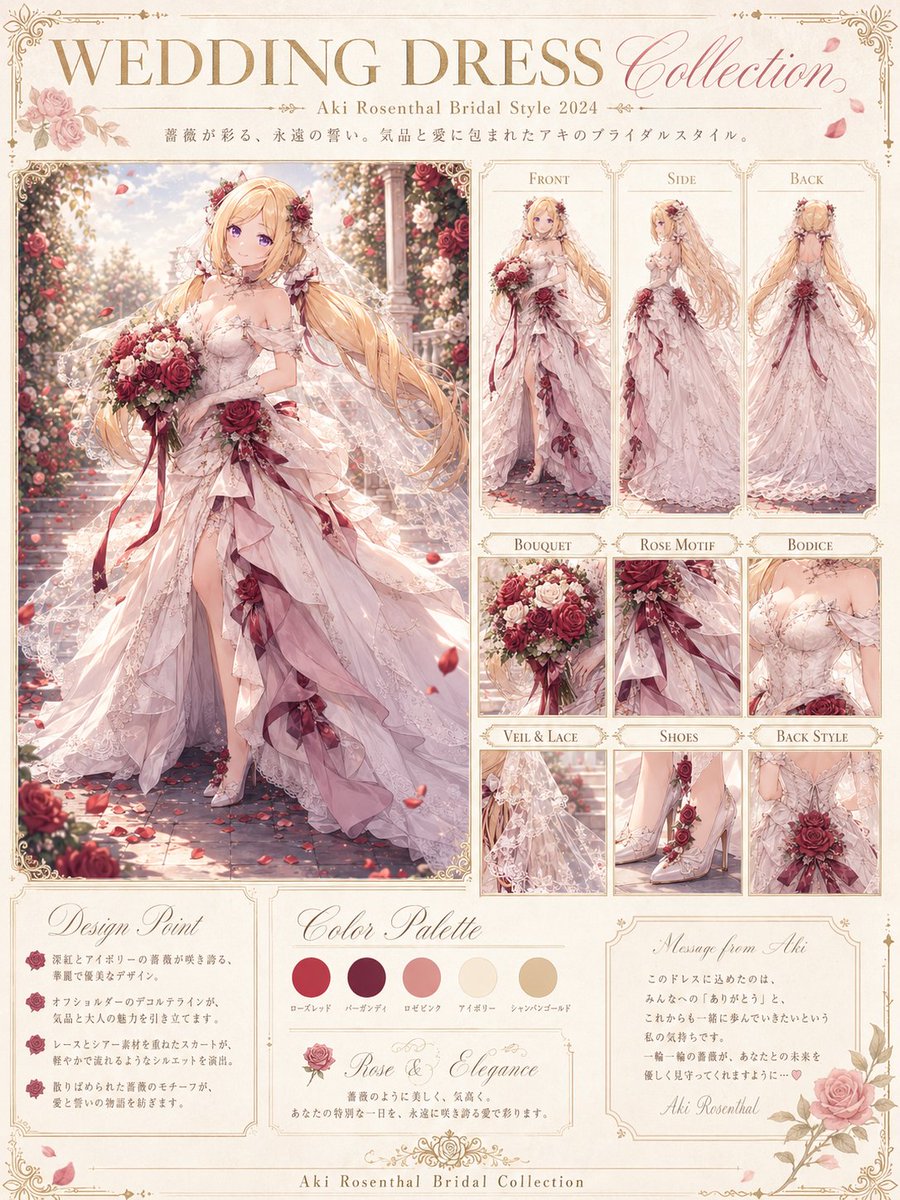 Anime Bridal Dress Collection — Elegant Fashion Catalog Prompt