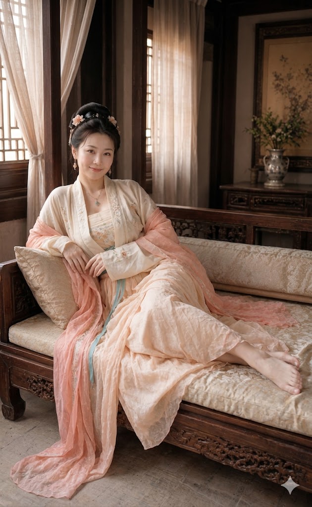 Hanfu Reclining Portrait — Sora 2 AI Prompt