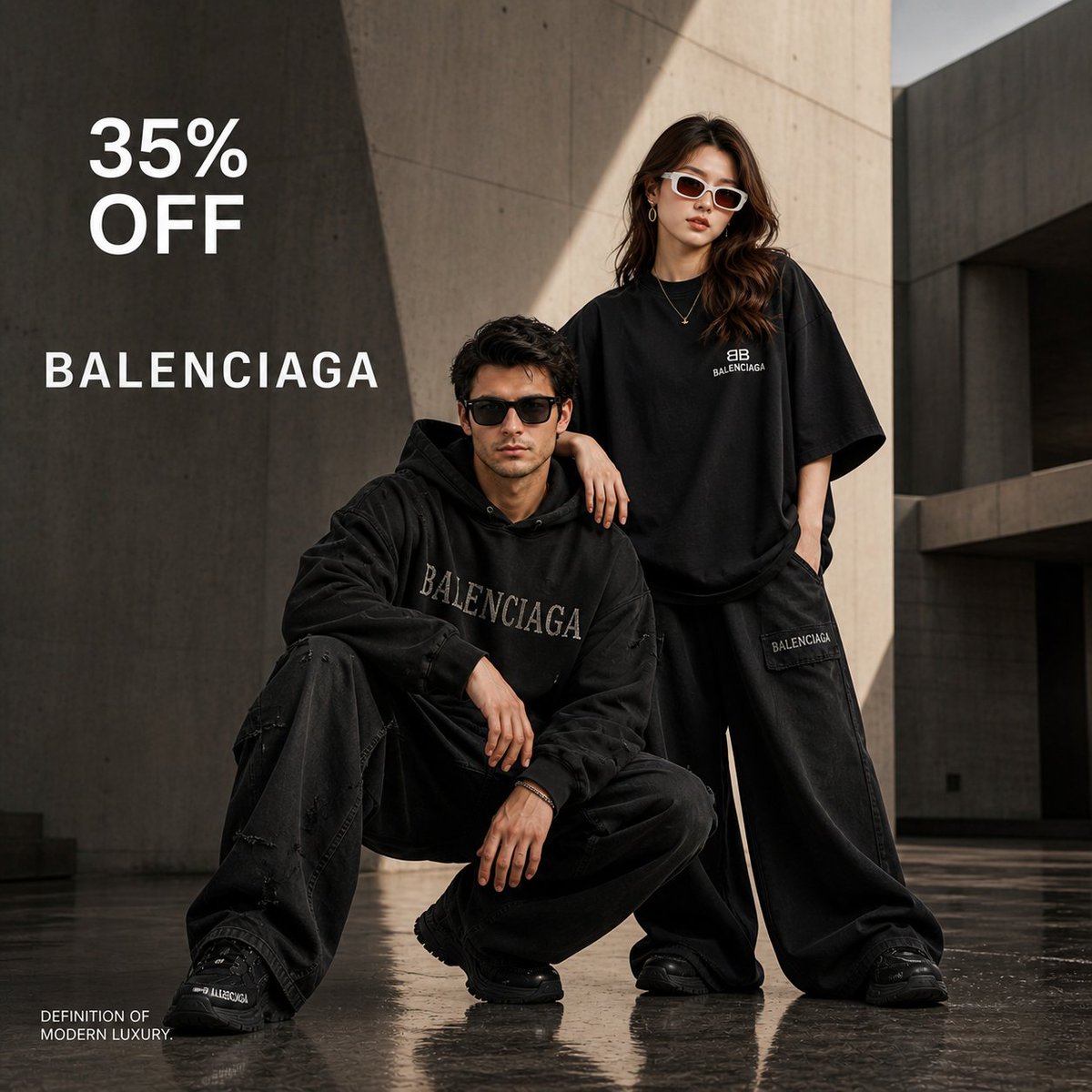 High-Fashion Luxury Ad — Sora 2 Brutalist Prompt