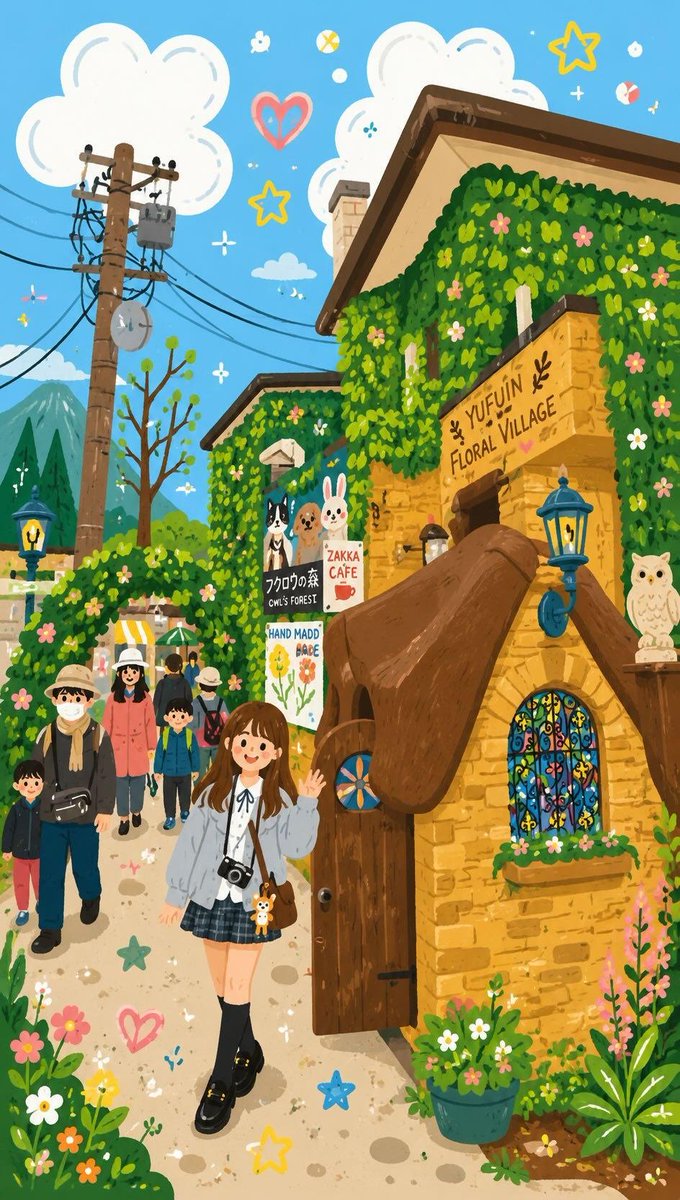 Folk Art Flat Illustration — Sora 2 Prompt