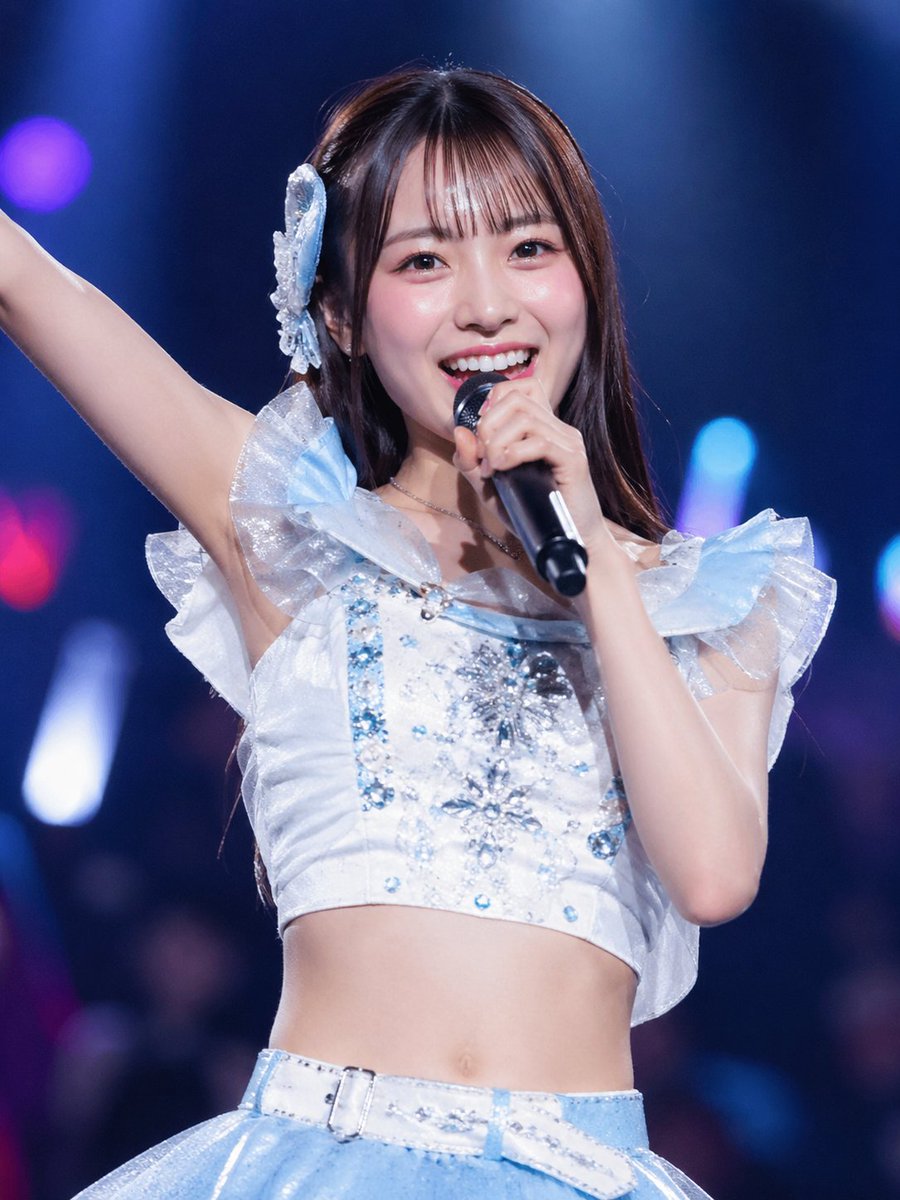Japanese Idol Concert Portrait — Joyful Singer on Stage